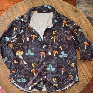 SHEIN Black Mushroom Print Blouse